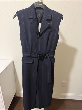 River Island dress in navy strips